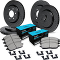 R1 Concepts Front and Rear Brake Kit Fits 2015-2020 Cadillac Escalade, Chevrolet Suburban, Chevrolet Tahoe, GMC Yukon| Ceramic Pads, Drilled Slotted Rotors| Hardware| 13.0' Front & 13.6' Rear