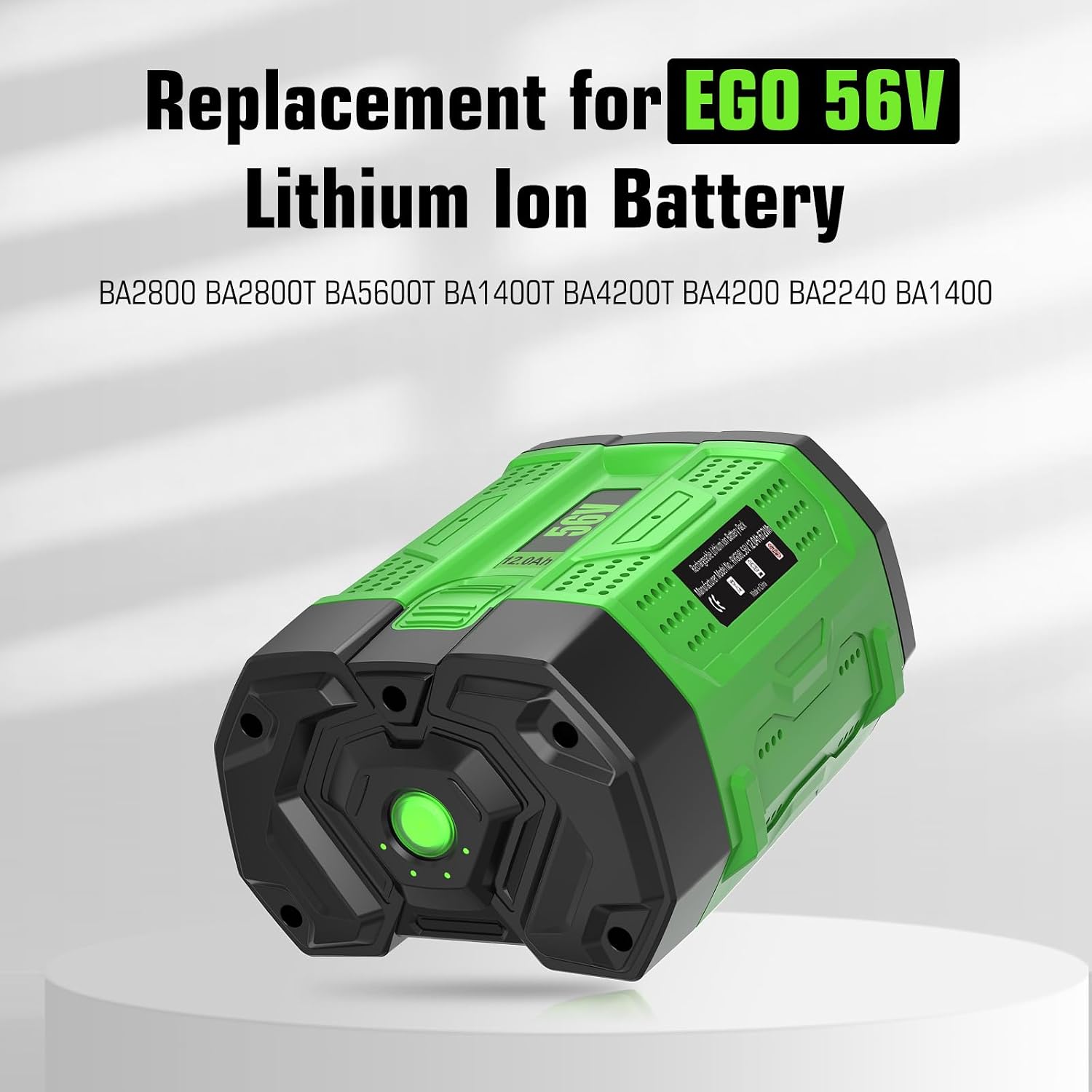 [ 12,000 mAh Ultra-High Capacity ] 2-Pack 56V Lithium Ion Battery Replacement for EGO 56V Battery Compatible with All EGO 56V Battery Power Tools CS1604 CS1804 HT2400 LB6504 PH1400 Tools Battery