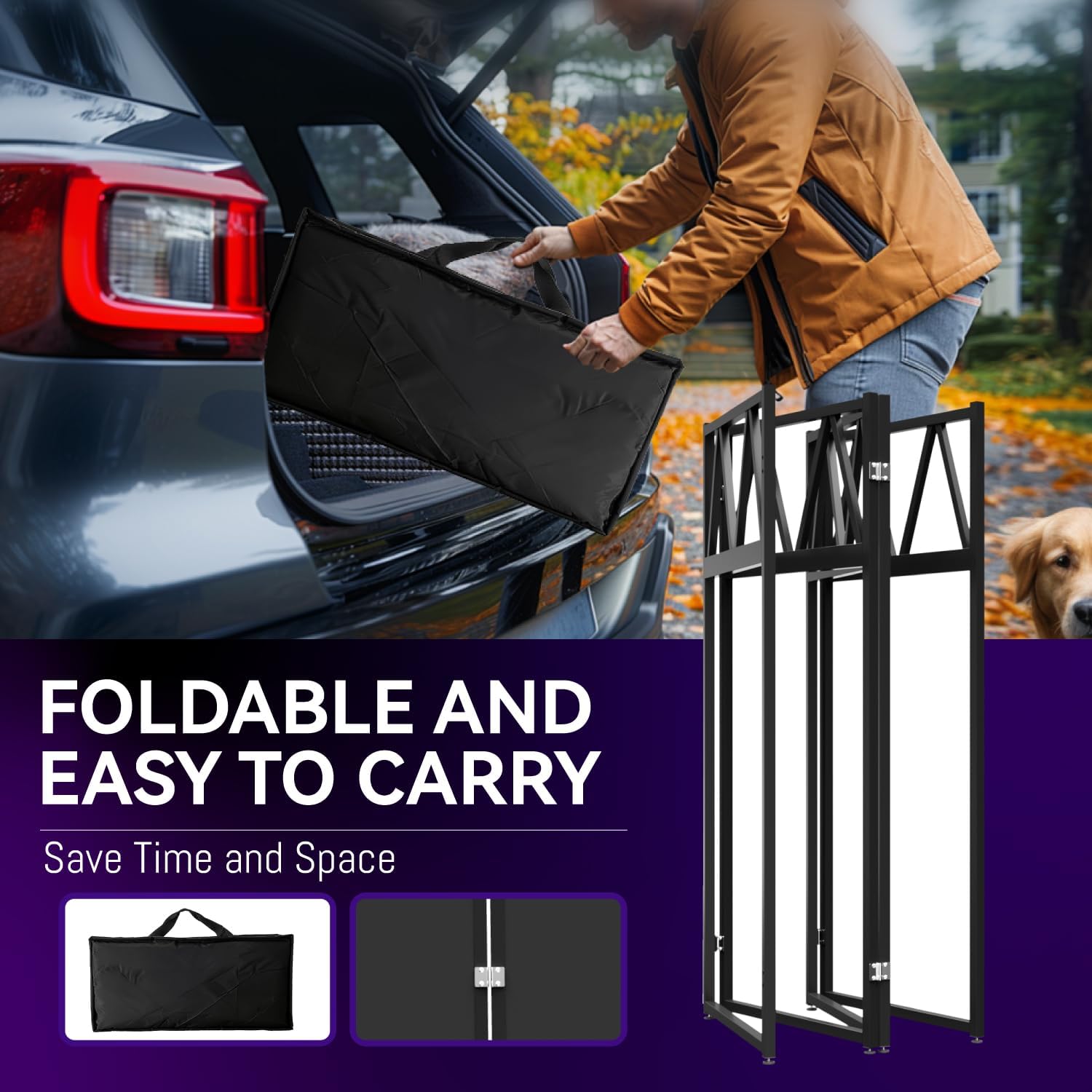 DJ Facade Booth Portable DJ Booth Table, Folding 2-Tier Workstation Table with Cable Management Holes, Adjustable Leveling Feet, Black & White Scrim Panels for Wedding Party Events(Upgrade)
