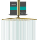 Square Rain Shower Head, High Flow Stainless Steel,Work with any decorative style，All Metal Rainfall Shower Head (Brushed Gold, 12)