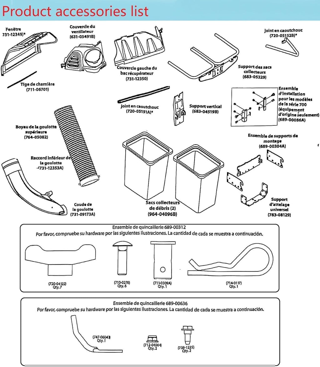 deawater 19A30031OEM 42inch or 46inch Double Bagger for Cub Cadet, Craftsman MTD Riding Mower Bagger Riding Lawn Mowers (2010 and After) and Other Top Models