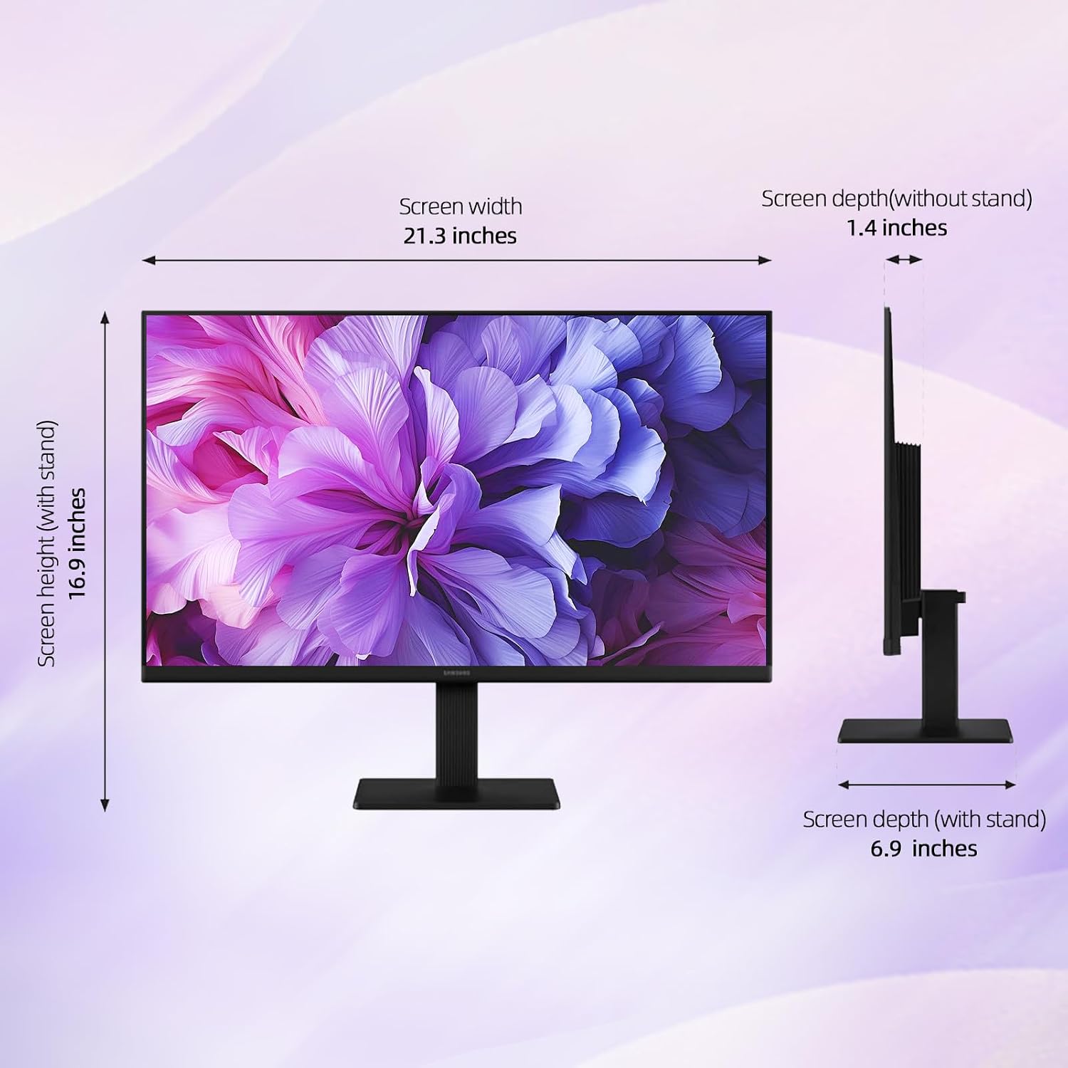 Samsung S24 inch IPS FHD (1920x1080) Monitor, 100Hz Refresh Rate, 5ms, AMD FreeSync, Ergonomic Design, Eye Care, Flicker-Free, Game Mode, HDMI & VGA, Tilt Adjustment, Black