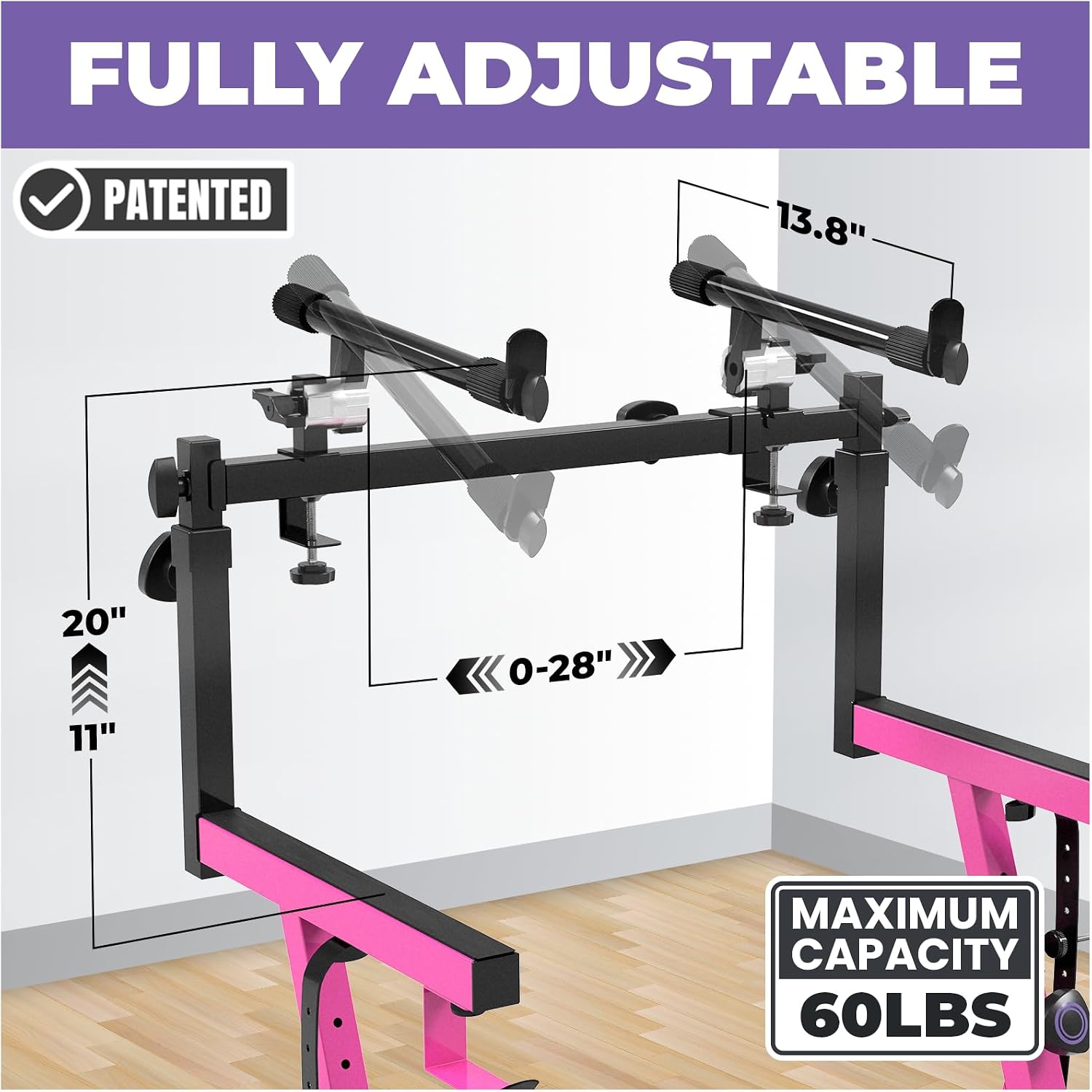 Liquid Stands Dual Piano Keyboard Stand with 2nd Tier - Z Style Adjustable and Portable 2 Tier Heavy Duty Music Stand for Synths and Electric Digital Keyboards - Fits 54 61 88 Key Pianos
