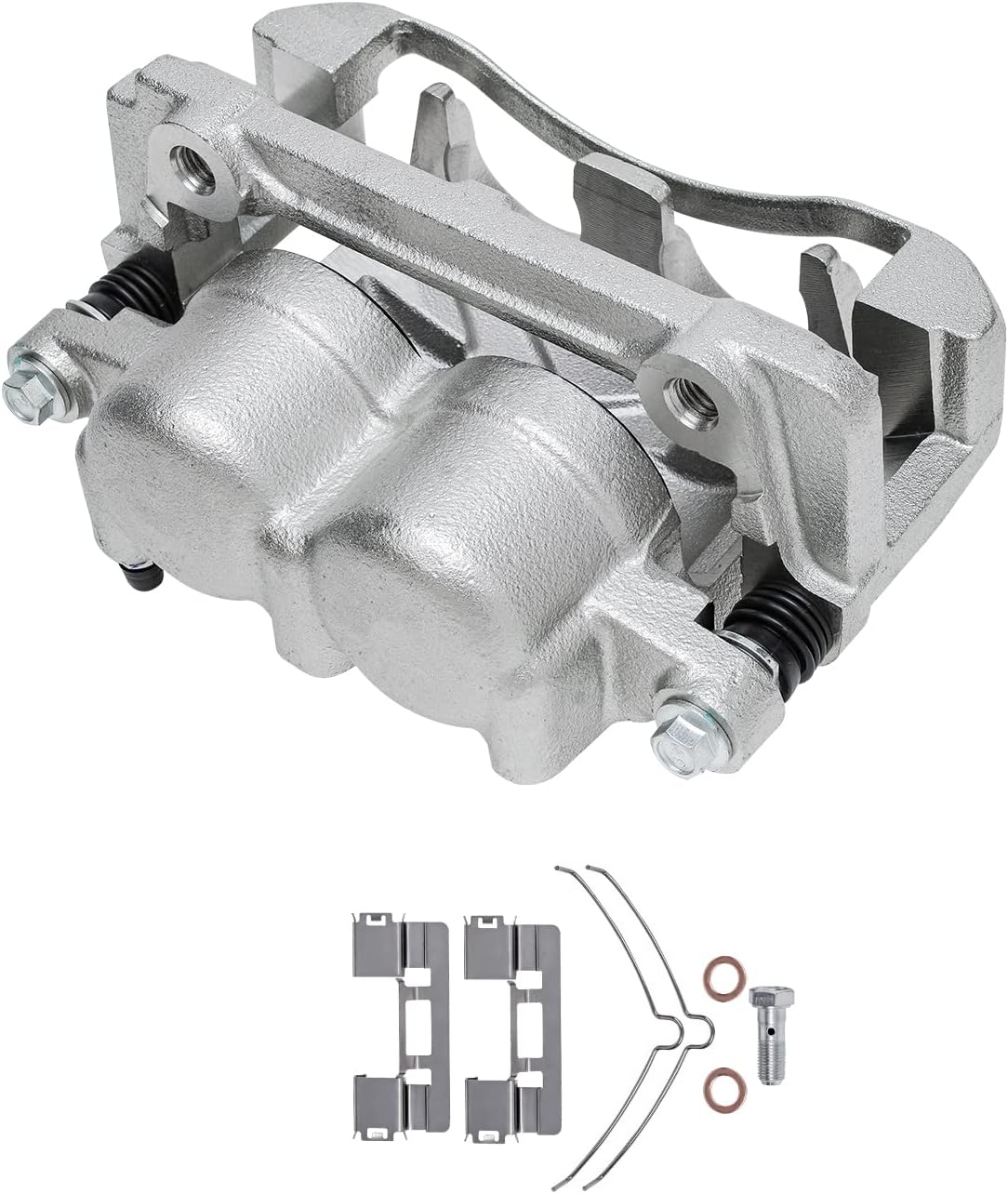 Detroit Axle - Front Brake Kit for 2005-2008 Ford F-150 Lincoln Mark LT Disc Brake Caliper w/Bracket Ceramic Brake Pads w/Hardware 2006 2007 Replacement