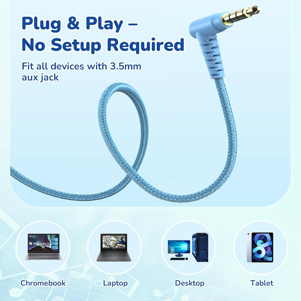 AILIHEN Classroom Headphones Kids Headphones for K-12 School Class Sets (20 Pack), On-Ear Premium Student Durable Bulk Headphones - 93dB Volume Limited, 3.5mm Jack for Chromebooks Laptop Computer
