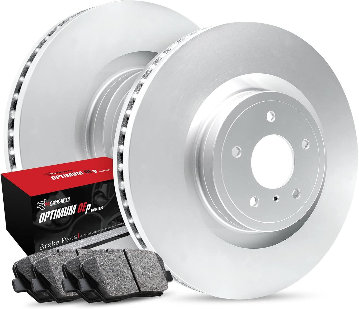 R1 Concepts Front Brake Kit Fits 2002-2005 Ford Explorer; 2002-2005 Mercury Mountaineer| Optimum Oep Brake Pads and Blank Brake Rotors| 12.0' Front