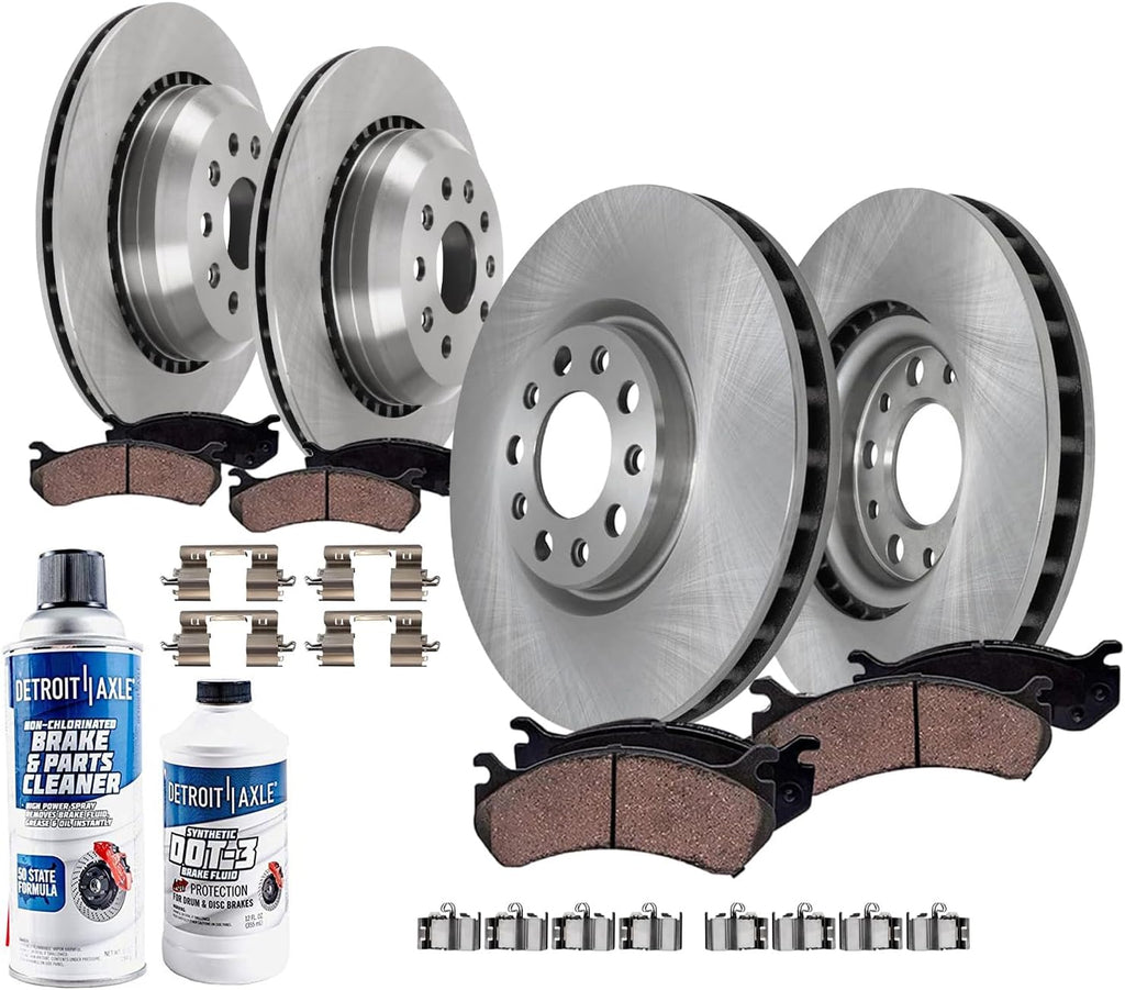 Detroit Axle - Brake Kit for 2020 2021 2022 2023 Jeep Gladiator 3.0L, 3.6L, Disc Brakes Rotors Ceramic Brake Pads Replacement : 12.99' inch Front and 13.78' inch Rear Rotor