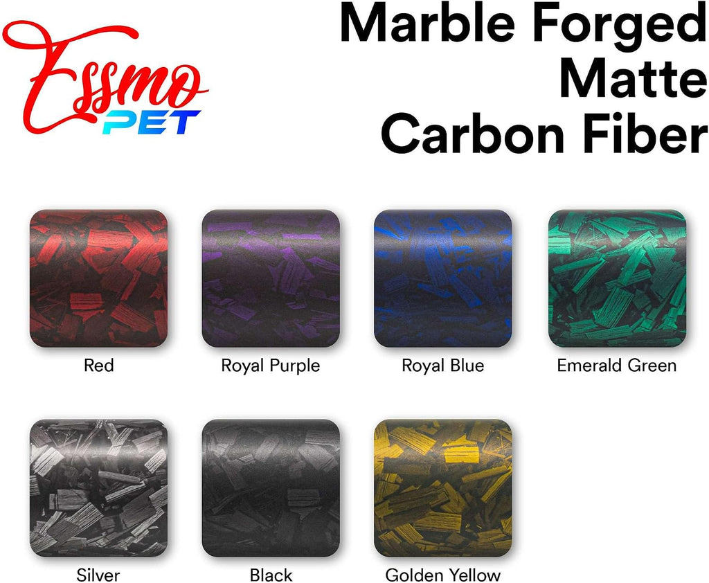 PET Marble Forged Carbon Fiber Textured Matte Royal Blue Vinyl Wrap Auto Car Sticker Decal Film Sheet Bubble Free Air Release Technology with Tool Set 5FTx30FT