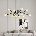 Weesalife Sputnik Chandeliers for Dining Room Light Fixture Over Table, Modern Crystal Chandeliers, 12 Lights Black Lighting Fixtures for Living Room Bedroom Kitchen Island Bar