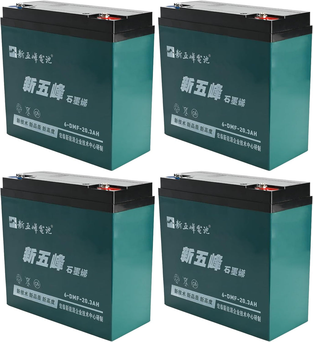 4 Pack 12V 20Ah AGM SLA Battery – 6-DMF-20 6-DZM-20 for Electric Scooter, Go Kart, ATV, UTV, Motorcycle, Lawn Mower
