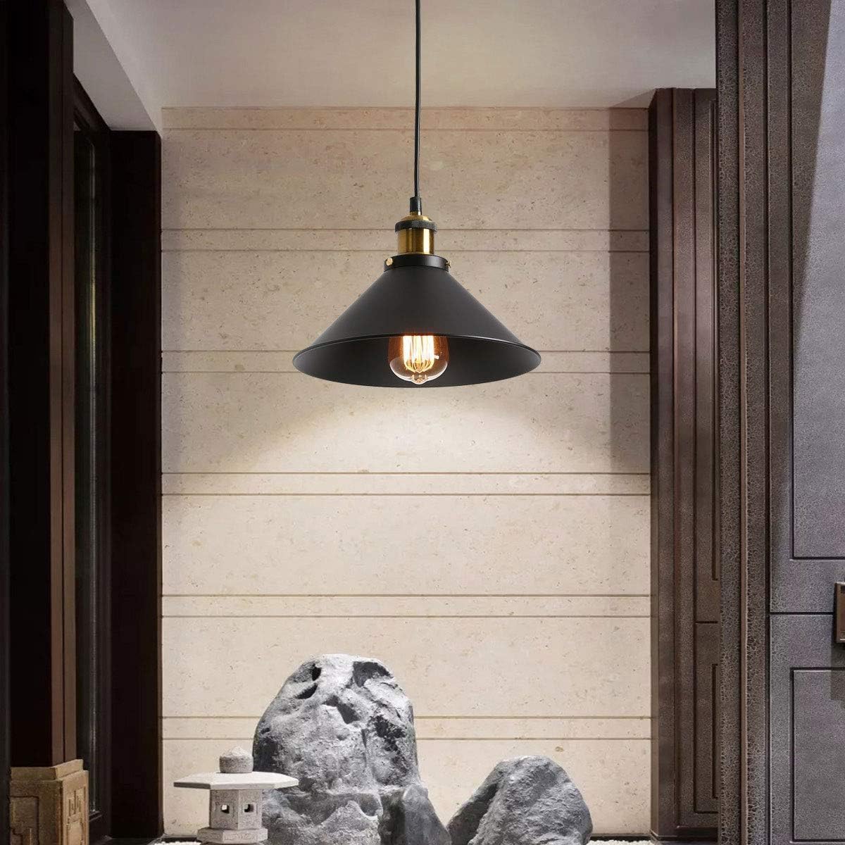 Modern Hanging Lamp, V-intage Retro Industrial Metal Chandelier E27 Lamp Holder Black Wrought Iron Lampshade Country Barn Farmhouse Industrial Lighting Ceiling Lamp,Chandelier LED Ceiling Light