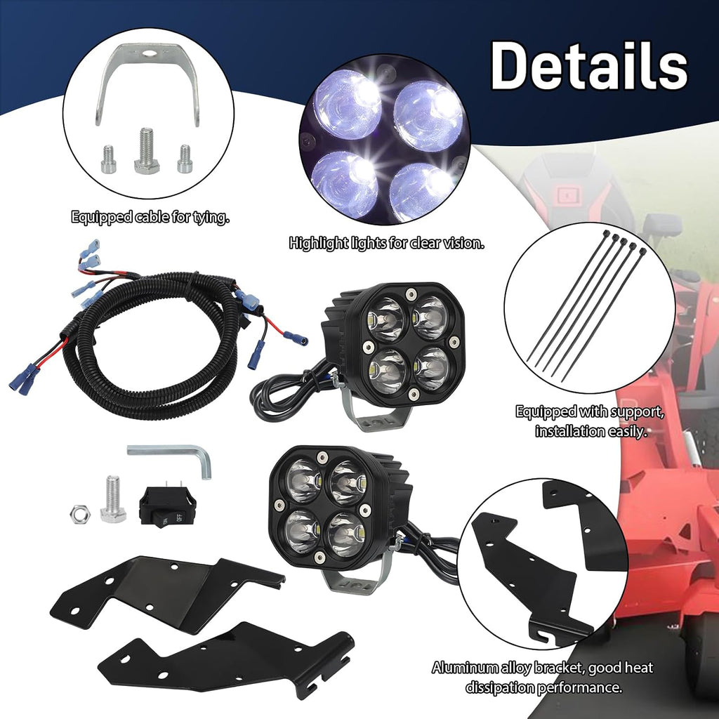 Lawn Mowers LED Headlight Kit Compatible with Gravely PT ZX ZT HD PT Pro-Turn Z & Ariens Apex, Zenith Zero Turn Mowers - Replaces 79108600