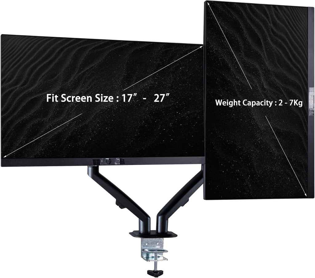 acer 24' Vero FHD IPS Monitor with 4 ms Response Time, Anti-Glare, Adaptive Sync, Integrated Speakers, VESA Mount (100mm) & DKZ Hub, Black Color 2 Pack & ErgoFlexy Dual Monitor Mount