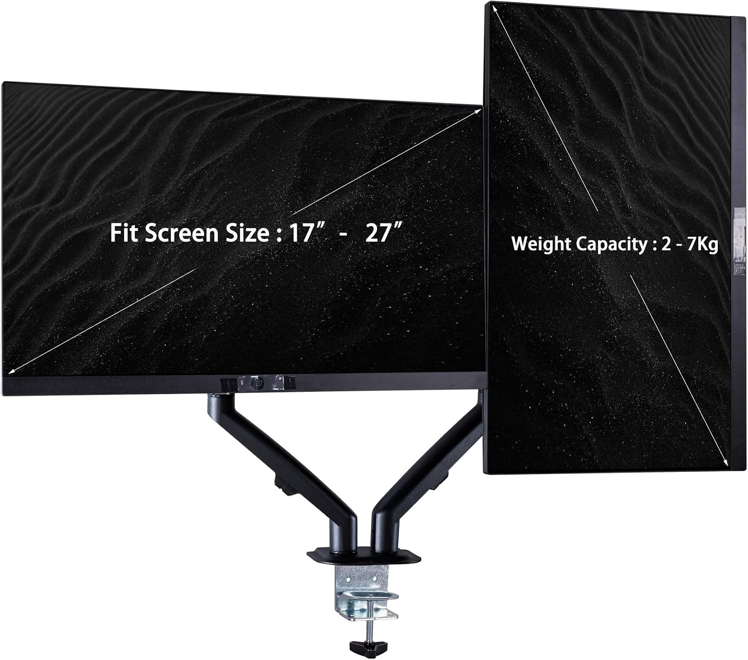 acer 24' Vero FHD IPS Monitor with 4 ms Response Time, Anti-Glare, Adaptive Sync, Integrated Speakers, VESA Mount (100mm) & DKZ Hub, Black Color 2 Pack & ErgoFlexy Dual Monitor Mount