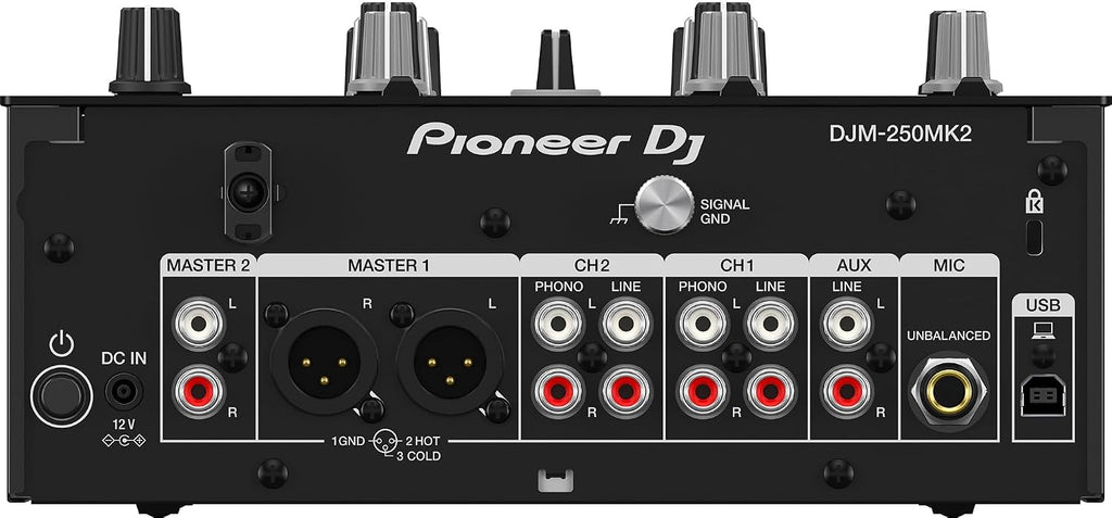 Pioneer DJM-250MK2 2-Channel DJ Mixer with Independent Channel Filter - Bundle with Headphones, XLR Cable, and Austin Bazaar Polishing Cloth