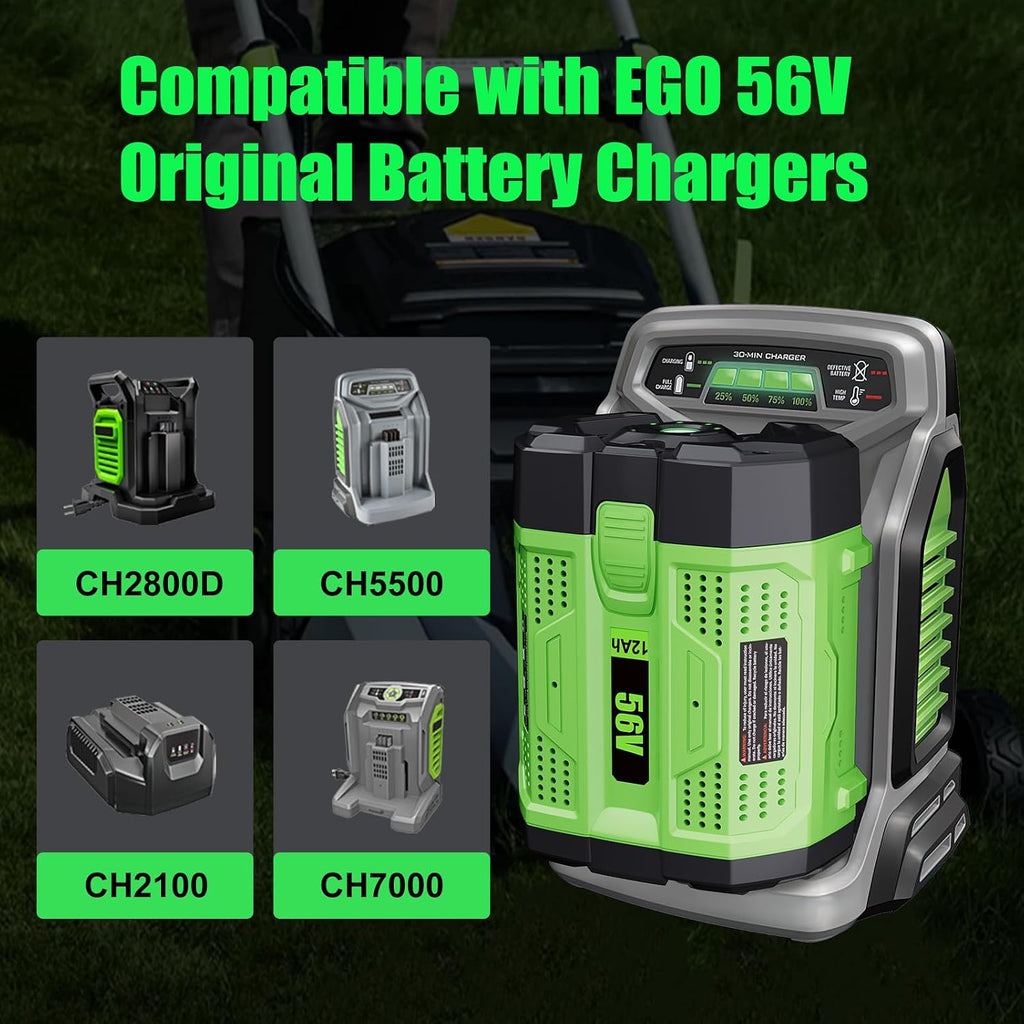 Enermall 1Pack 56V 12000mAh Replacement Battery for EGO 56V Battery BA2800T Compatible with EGO 56 Volt Battery Tools Lawn Mower Leaf Blower