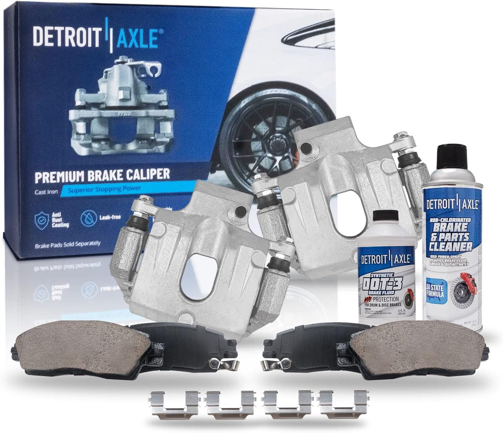 Detroit Axle - Rear Disc Calipers + Brake Pads Replacement for 2007-2016 Chevrolet Traverse GMC Acadia Buick Enclave Saturn Outlook - 6pc Set