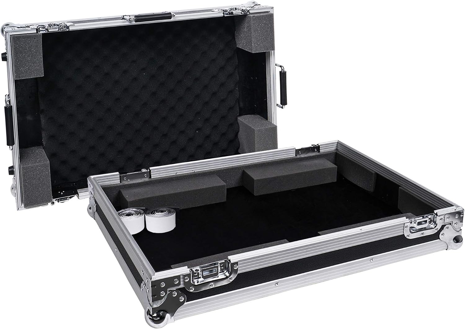 Sound Town Guitar Pedal Board Case w/Wheels, Tape Fastener and High Density Foam, ATA Road Case, Interior: 26'' x 16' (STRC-PDLW)