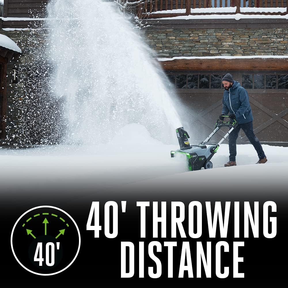 EGO POWER+ 21' Electric Snow Blower, Cordless Steel Auger, Includes (2) 56V 5.0Ah Batteries and Dual Port Charger - SNT2112