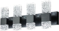 Black Bathroom Light Fixtures Crystal Bathroom Vanity 4 Light Over Mirror Modern LED Wall Light ，6000K Cool Light，40 Watts