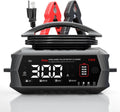 Haisito 30 Amp Car Battery Charger, 12V/24V Lithium LiFePO4 Battery Charger Automatic Battery Maintainer, Portable Smart Trickle Charger for Automotive Car Truck Motorcycle Lawn Mower Boat AGM Gel