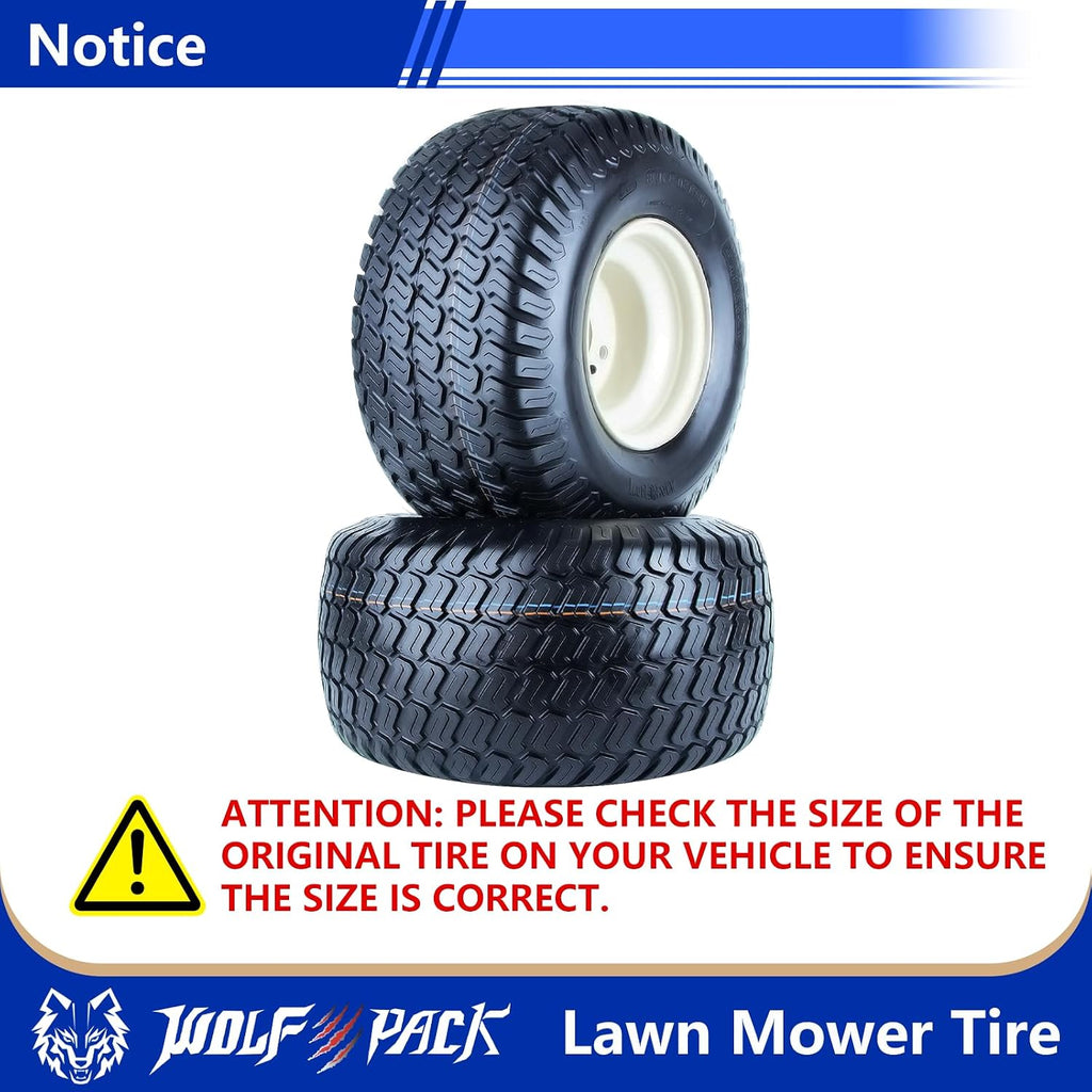 18x9.50-8 Lawn Mower Tire and Wheel Assembly,18x9.50-8 Riding Lawn Mower Tire with Rim, 4 Lug 8'x 7' Wheel, 2.52 Central Hole, 4Ply,1040lbs, Set of 2