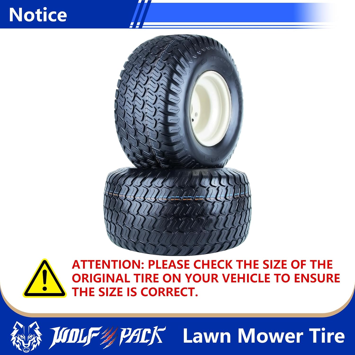 18x9.50-8 Lawn Mower Tire and Wheel Assembly,18x9.50-8 Riding Lawn Mower Tire with Rim, 4 Lug 8'x 7' Wheel, 2.52 Central Hole, 4Ply,1040lbs, Set of 2