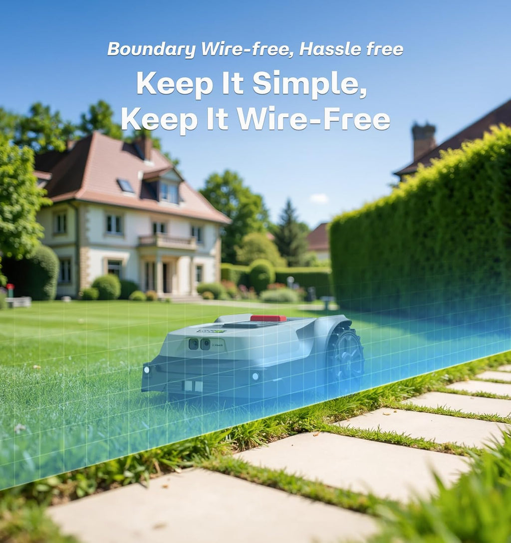 T1200Pro Wire-Free Robot Lawn Mower with RTK Extension Cable, Automatic Robot Mower for 0.37 Acre, RTK+Vision, AI Obstacle Avoidance, Adjustable Cutting Height Multi-Zone Mowing Robotic Mower
