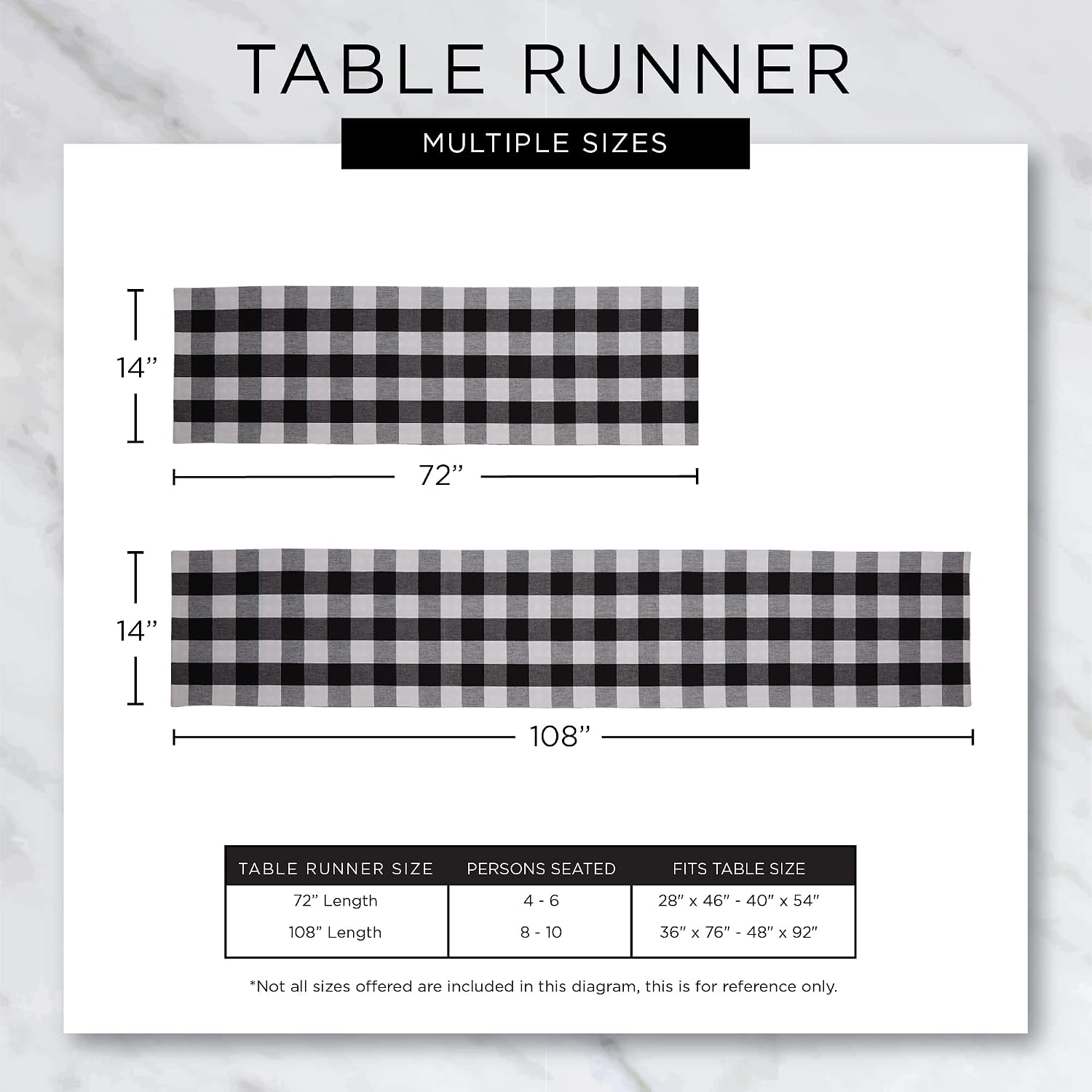 DII Heavyweight Fringed Check Tabletop Collection, Table Runner, 14x108, Pumpkin Spice (Pack of 12)