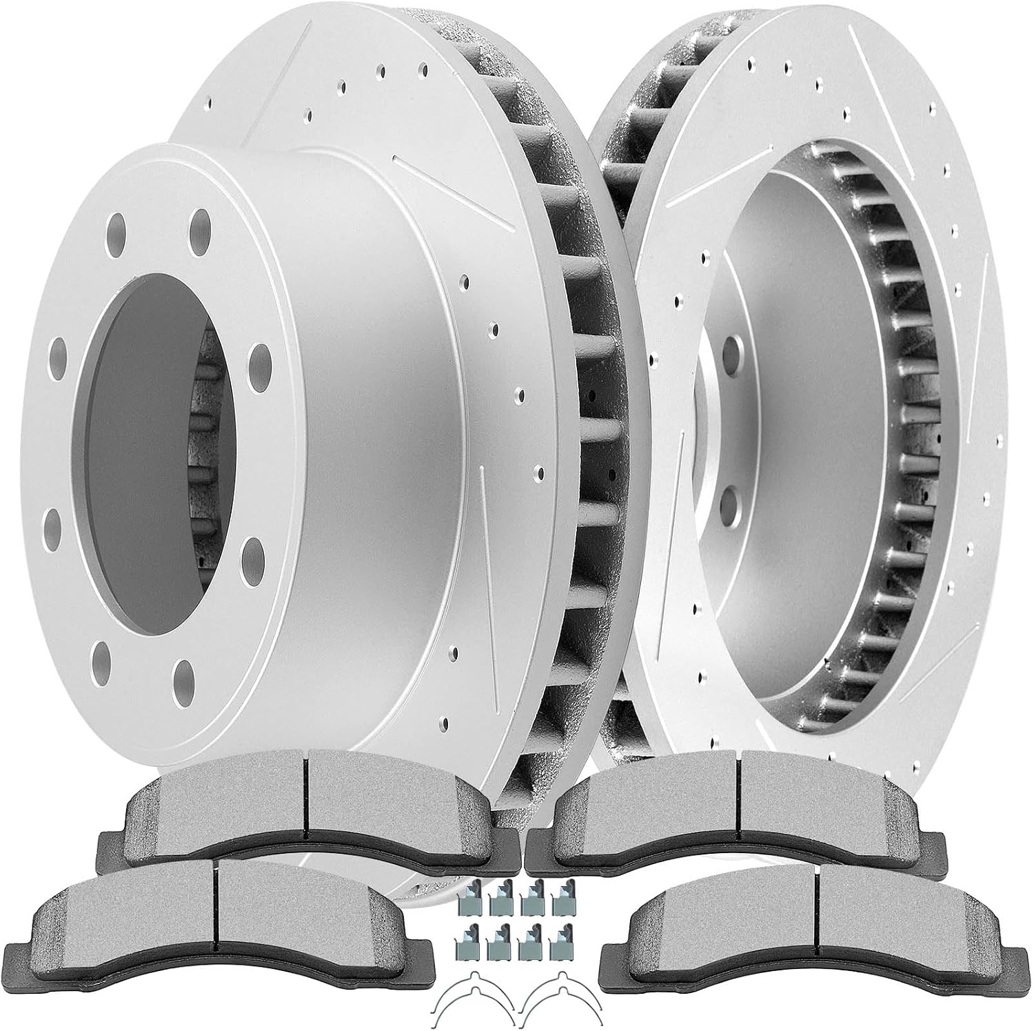 SCITOO for Ford Brakes, Pads and Rotors Kit, SCITOO Brake Kits fit for 00 01 02 03 04 05 for Ford Excursion, 99-04 for F-250 Super Duty, 99-04 for F-350 Super Duty(4WD ONLY)