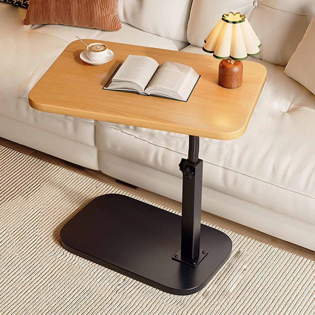 Bedside Table TV Tray Tables, Adjustable Height, Sofa Arm End for Eating Laptop Couch Bed Dinner Small Spaces(Log)