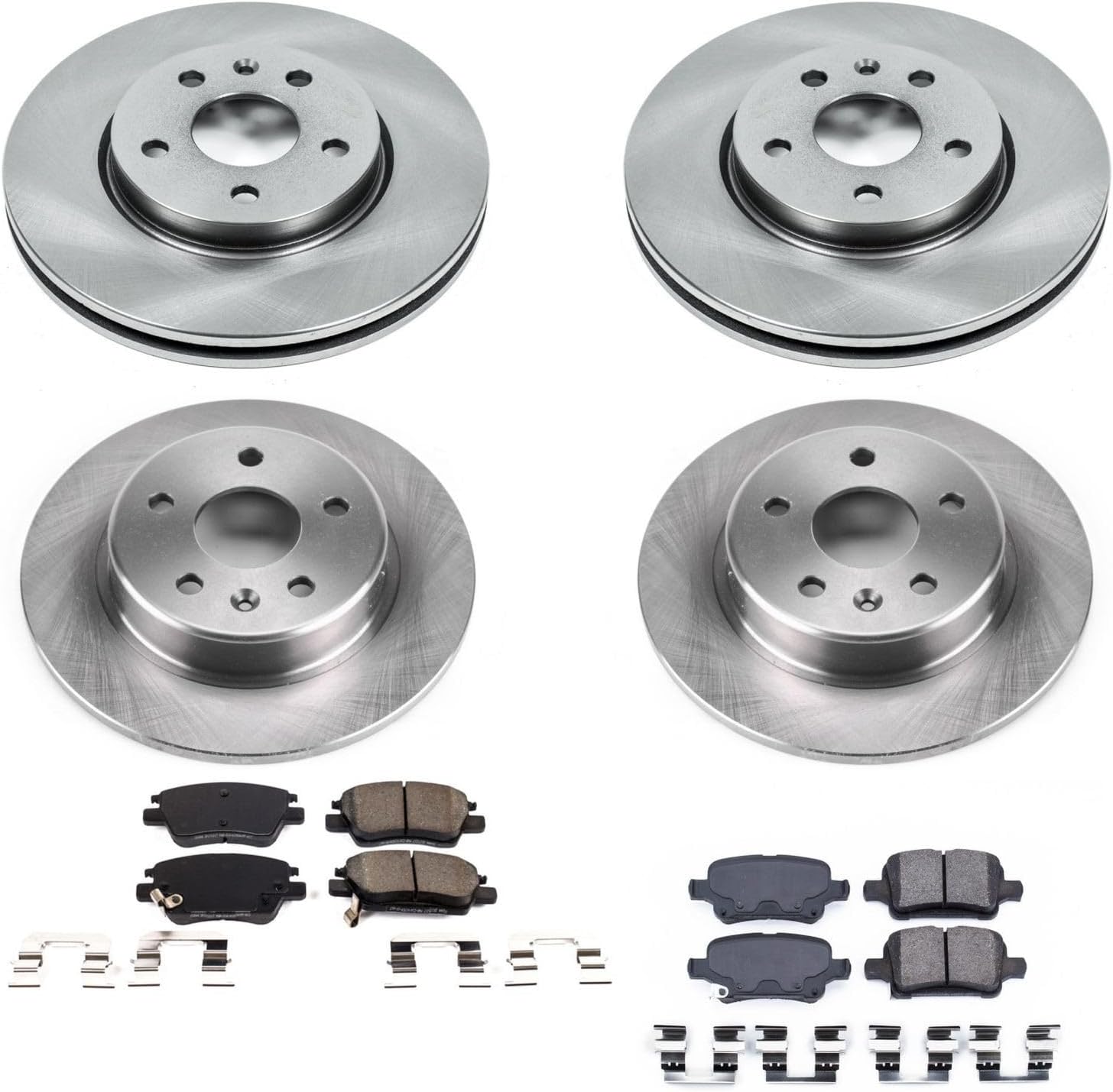 PowerStop Front and Rear Brake Kit for Chevrolet Bolt EUV 2022-23 |Bolt EV 2017-23 |Cruze 2017-19 |Volt 2016-19 - Z17 Ceramic Brake Pads & Disc Rotors Replacement, KOE7561