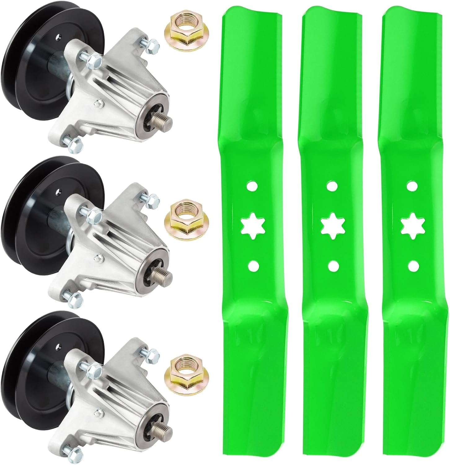 50' Deck Lawn Mower Rebuild Kit for Cub Ca det ZT1-50 RZT-S50 RZT-L50 RZT-LX50 RZT-SX50 XT1-GT50 ZT2-50 M TD G8200 G8300 Tr oy Bilt Mus tang XP 50 Includes 3 Spindle 918-06980 3 Blade 942-05052A