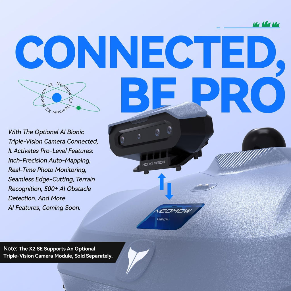 Neomow X2 SE 360° 3D LiDAR Robot Lawn Mower, Wire Free for 0.75 Acre, No RTK Antenna, 4G App Control, GPS Anti-Theft, 13Ah, IPX6, Support Upgrade AI Bionic Triple Vision Module for Auto-Mapping
