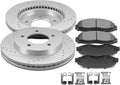SCITOO 4WD Front Brake Kit for 1997-2003 Ford F-150, 5 Lug Drilled & Slotted Disc Brake Rotors Ceramic Brakes Pads,54042;D679-7558