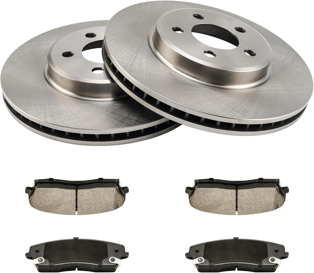 KAX Front Brake Kit Fits for Charger/Challenger 2011-2018 2020-2021 3.6L, Charger 2006-2010 3.5L/2.7L, Magnum 2005-2008 3.5/2.7L, Challenger 2009-2010 3.5L, 300 2011-2021 3.6L/2005-2010 3.5/2.7