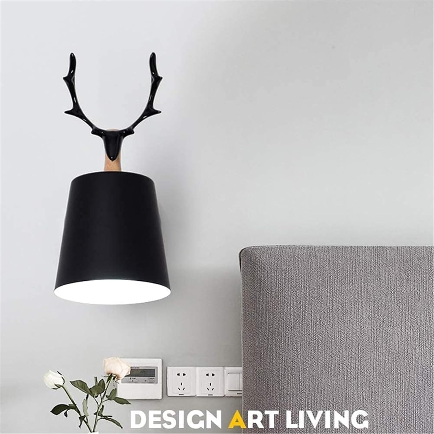 Wall Light Modern Wall Lamp Black Wrought Iron Shade Simple Wall Mount Light Indoor Sconces Home Decor Lamp Chandelier Light Fixture(Black)