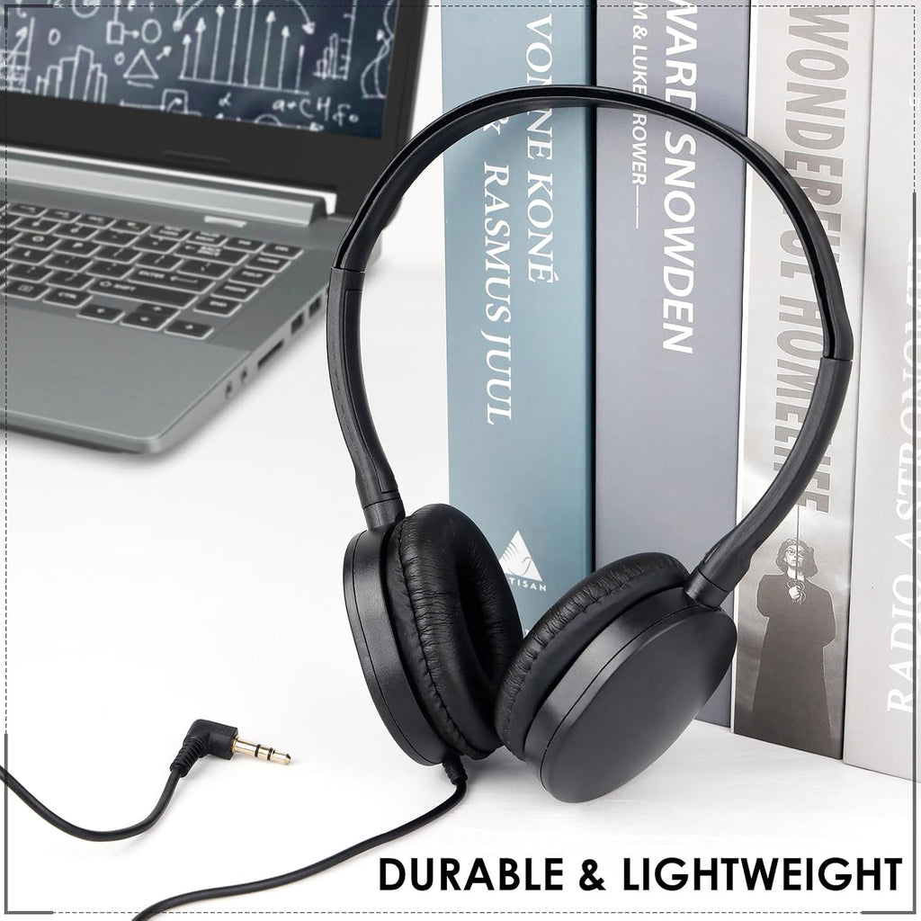 Headphones Bulk 100 Pack for School Classroom School Student Boys Girls Teens and Adult,Computer Earphones Class Set of Headphones for Students Online Lesson and Testing (Black)