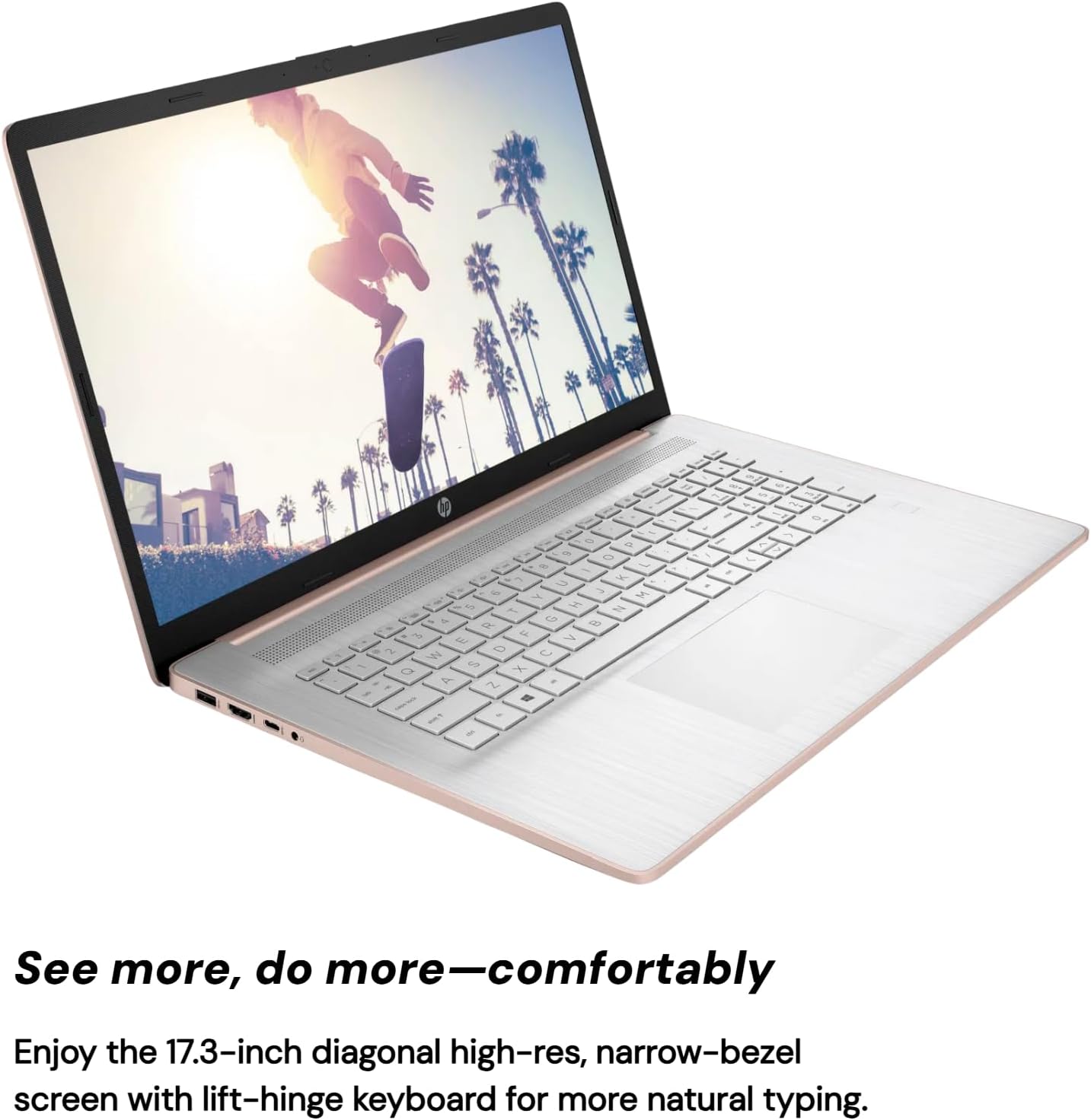 HP 17.3 Touchscreen Business Laptop Computer - 17.3' HD+ Touch Screen | Intel Core i7-1355U | 32GB RAM + 1TB SSD | Wi-Fi 6 & BT 5.3 | Windows 11 Pro | Pale Rose Gold