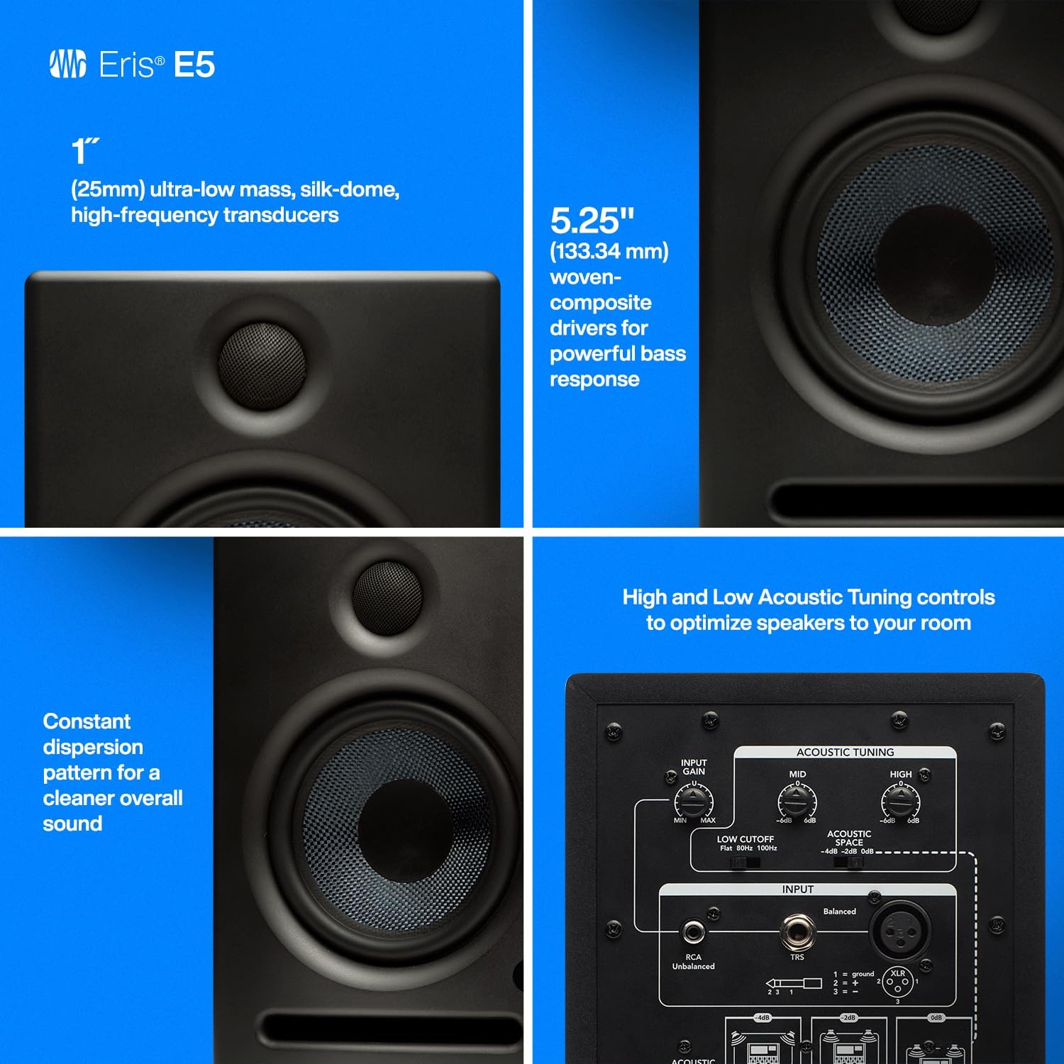 PreSonus Eris E5 2-Way 5.25' Near Field Studio Monitor
