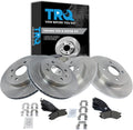 TRQ Front and Rear Brake Pad and Rotor Set Ceramic Compatible with 1991-1992 Saturn SC 1993-1998 SC1 SC2 1991-1998 SL SL1 SL2 SW1 SW2