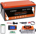 CHINS 36V 100Ah Lithium Golf Cart Battery, Includes 36V 25A Charger, Monitor, Built-in Bluetooth 200A BMS, 4000+ Cycles, 36 Volt Lithium Battery for Golf Cart