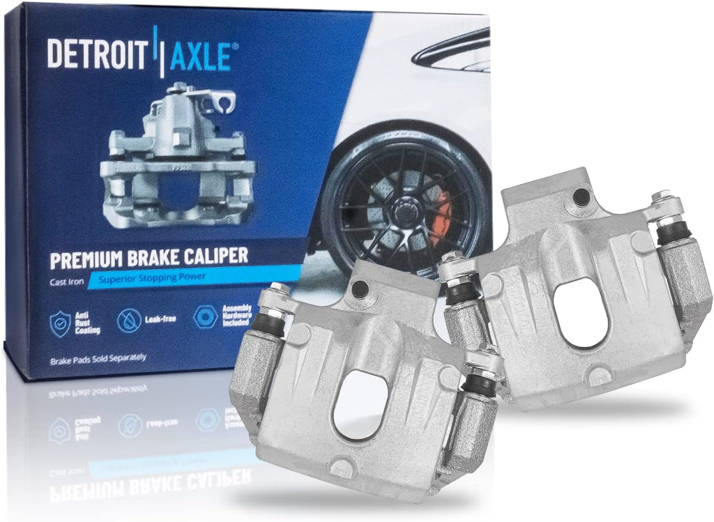 Detroit Axle - Rear Disc Calipers + Brake Pads Replacement for 2007-2016 Chevrolet Traverse GMC Acadia Buick Enclave Saturn Outlook - 6pc Set