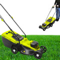 Cordless Lawn Mower, 3400 RPM High Speed Cutting, Cutting Size 33cm, with Dual Batteries, 45l Large Capacity Grass Collection Box, Low Noise, 40v High Power Brushless Motor, Green.