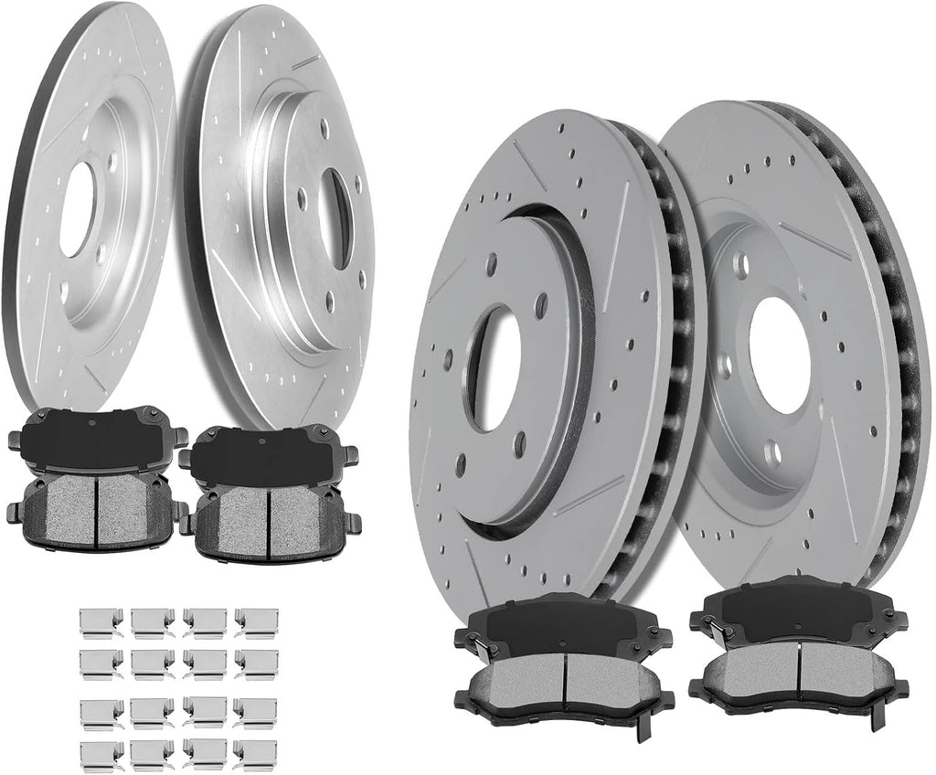 Brake and Rotors Kits,SCITOO Brake Rotors and 8pcs Ceramic Pads fit for 08-12 for Chrysler Town & Country,08-12 for Dodge Grand Caravan,09-13 for Dodge Journey,12 for Ram C/V,09-12 for VW for Routan
