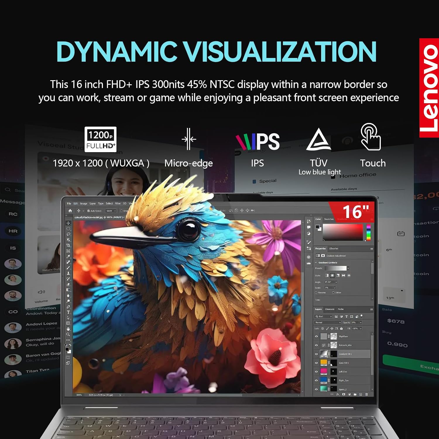 Lenovo 2025 Yoga 7i 2 in 1 Laptop Touchscreen|16' FHD+ 360 Foldable Touch Screen Convertible|Intel Core Ultra 7, 16GB DDR5 RAM 512GB SSD+512GB Portable SSD|Windows 11 Pro Lifetime Office|Backlit|FP
