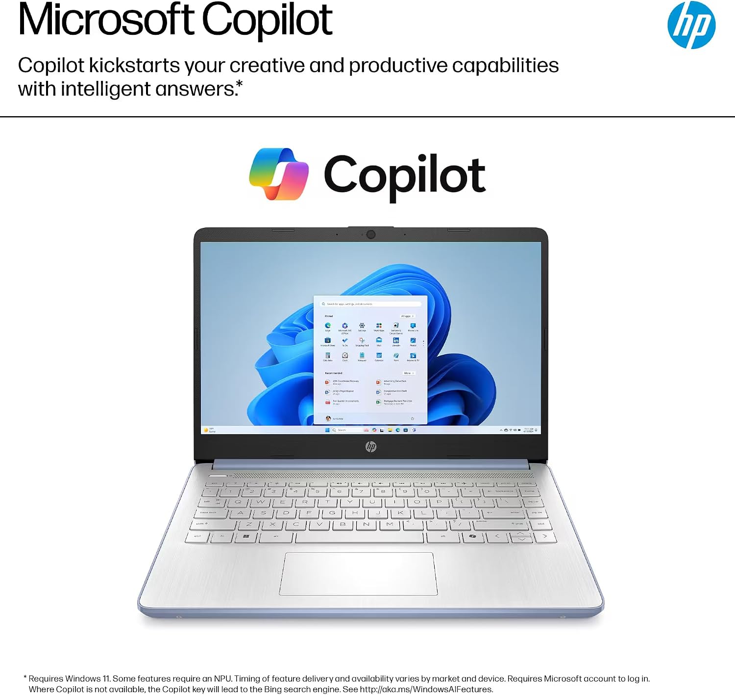 HP 14' Laptop 2025 Business Student Slim Computer, Lifetime MS Office, Copilot AI, Quad-Core Intel CPU, 16GB RAM, 628GB Storage (128GB UFS+500GB Ext), MarxsolAccessory, Wi-Fi 6, Win 11 Pro, Sky Blue