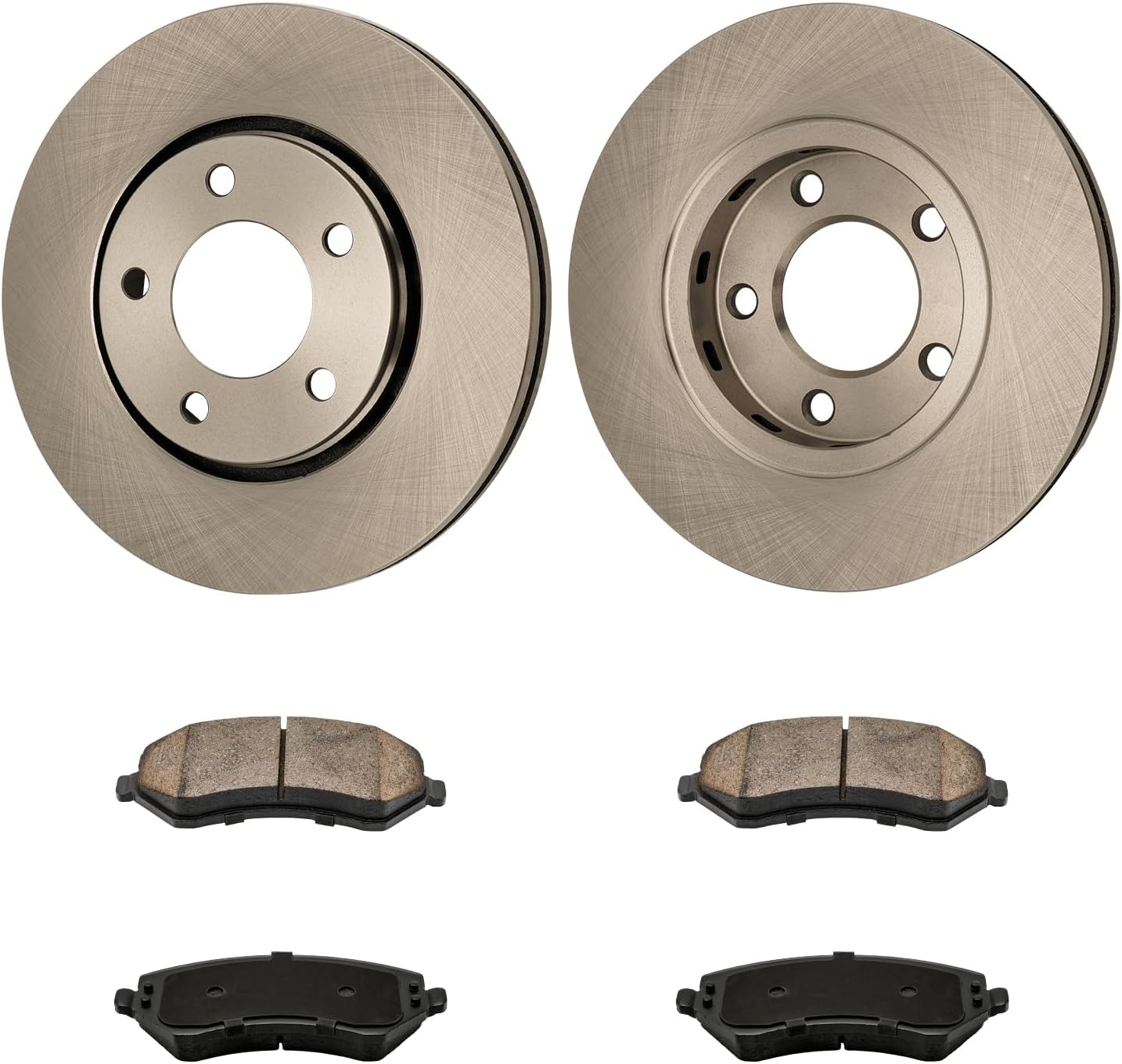 KAX Front Brakes and Rotors for Dodge Grand Caravan 2001-2005, Caravan 2001-2007, Voyager 2001-2003, Vented Brake Rotor Ceramic Brake Pad Replacement (#53002+D856, 11.06inch, 281MM)