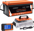 CHINS 48V 100Ah Lithium Golf Cart Battery, Bluetooth LiFePO4 Battery, Built in 200A BMS, Peak Current 1000A, Includes 48V 18A Lithium Charger and Monitor, Perfect for Golf Carts, RV etc