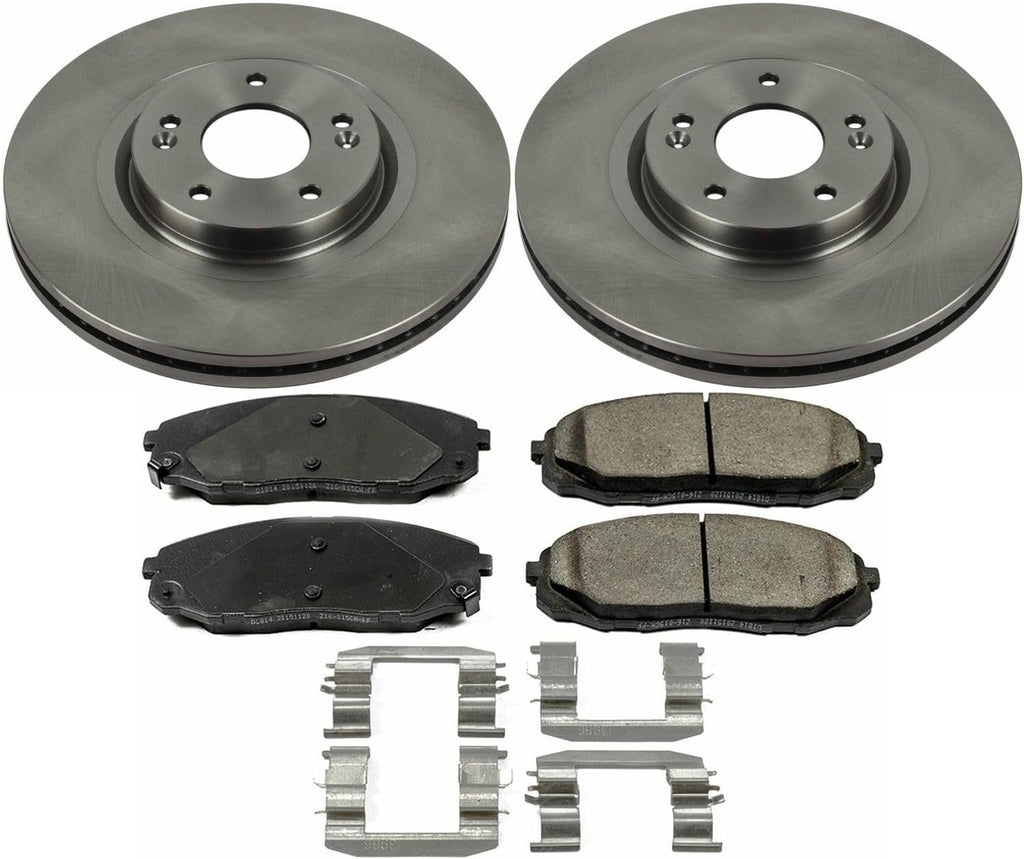 PowerStop Front Brake Kit for Kia Sedona 2015-21 - Z17 Ceramic Brake Pads & Disc Rotors Replacement, KOE7218